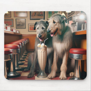 Ierse wolfshonden in retro diner muismat