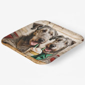 Ierse wolfshonden met ijs soda papieren bordje (Gebogen)