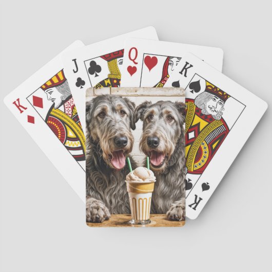 Ierse wolfshonden met ijs soda pokerkaarten (Achterkant)