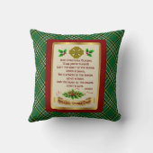 Ierse Xmas Zegen w / Ierse Nationale Tartan Kussen (Achterkant)