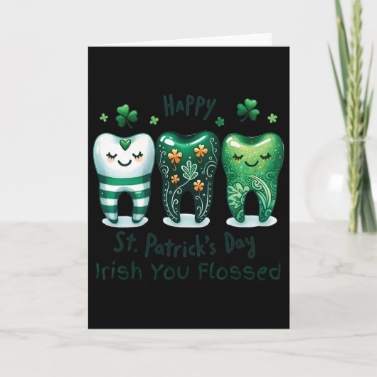 Ierse You Flossed Grappige St Patricks Dag Tandhee Kaart (Voorkant)