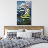 Ierse zeemeermin met harp canvas print (Insitu (Slaapkamer))
