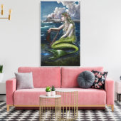 Ierse zeemeermin met harp canvas print (Insitu (Woonkamer))