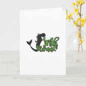 Ierse zeemeermin ST Patrick's Day Funny Girl Vrouw Kaart (Gele Bloem)