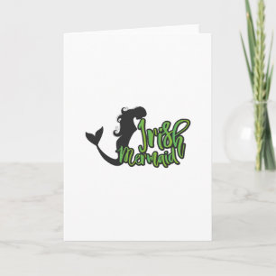 Ierse zeemeermin ST Patrick's Day Funny Girl Vrouw Kaart