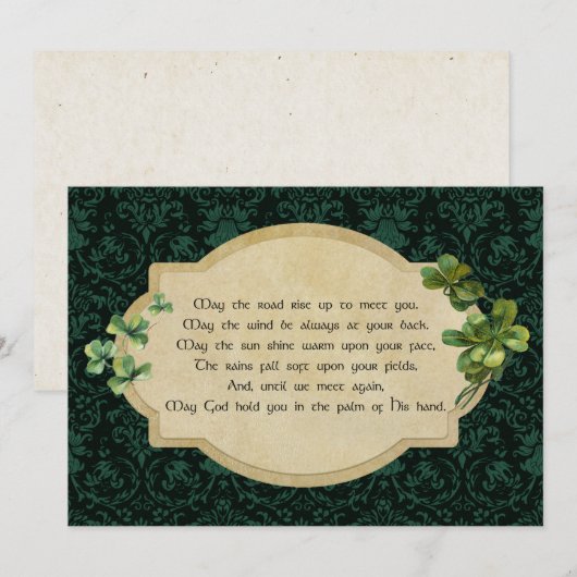  Ierse zegelbewaarder met Shamrocks Feestdagenkaart (Voorkant / Achterkant)