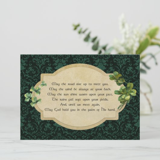 Ierse zegelbewaarder met Shamrocks Feestdagenkaart (Staand voorkant)