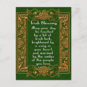 Ierse zegelles met Celtic Font en Background Briefkaart (Voorkant)