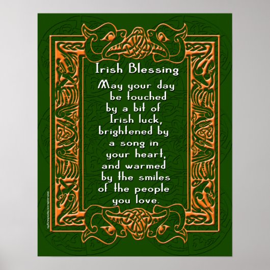 Ierse zegelles met Celtic Font en Background Poster (Voorkant)