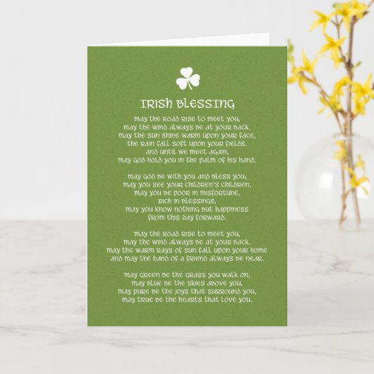 Ierse Zegen en Klaver Kaart (Gele Bloem)