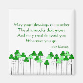 Ierse zegen en shamrocks magneet (Voorkant)