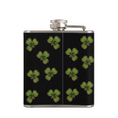 Ierse zegen en shamrocks zwart en groen heupfles (Achterkant)