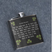 Ierse zegen en shamrocks zwart en groen heupfles