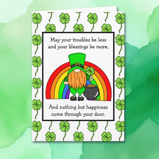 Ierse Zegen | Gelukkig St. Patrick's Dag | Gnome C Kaart