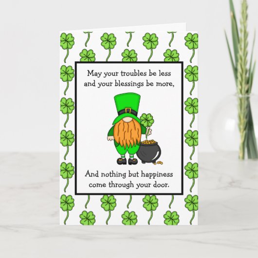 Ierse zegen | Gelukkig St. Patrick's Day | Gnome Kaart (Voorkant)