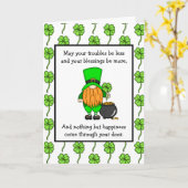 Ierse zegen | Gelukkig St. Patrick's Day | Gnome Kaart (Gele Bloem)
