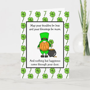 Ierse zegen   Gelukkig St. Patrick's Day   Gnome Kaart