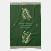 Ierse zegen Harp & Shamrocks Theedoek (Verticaal)