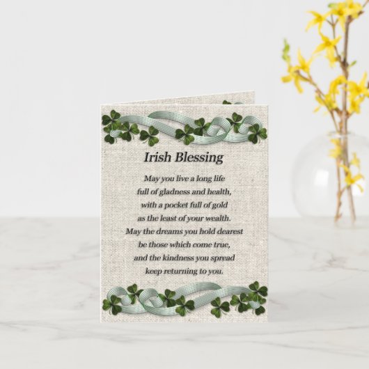 Ierse zegen kaart St. Patricks Day (Gele Bloem)