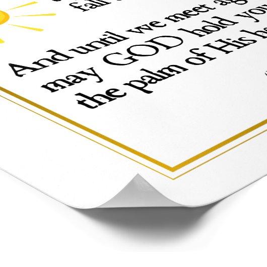 Ierse zegen kan de weg opstaan om u te ontmoeten poster (Hoek)