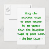 Ierse zegen mag de droevigste dagen van de toekoms briefkaart (Voorkant / Achterkant)