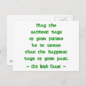 Ierse zegen mag de droevigste dagen van de toekoms briefkaart (Voorkant / Achterkant)