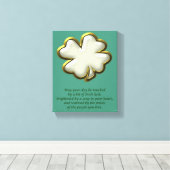 Ierse zegen met shamrock St. Patrick's Day Canvas Afdruk (Insitu (Houten vloer))