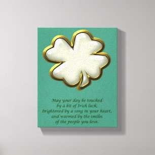 Ierse zegen met shamrock St. Patrick's Day Canvas Afdruk