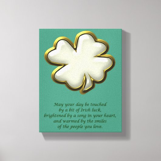 Ierse zegen met shamrock St. Patrick's Day Canvas Afdruk (Voorkant)