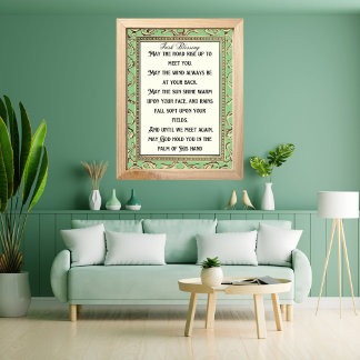 Ierse Zegen Moge De Weg Omhoog Rijzen Om U Tegemoe Poster
