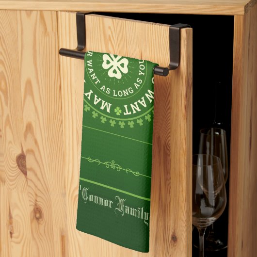 Ierse zegen | Moge je zo lang leven als je wilt Theedoek (Derde Gevouwen)