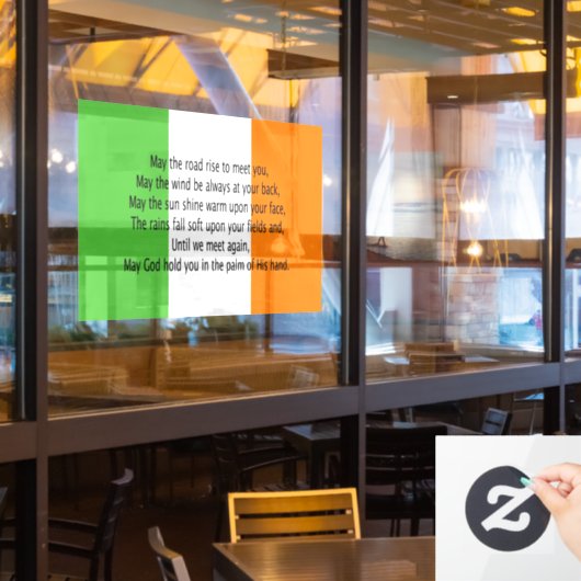 Ierse Zegen Raamsticker (Restaurant Raam)