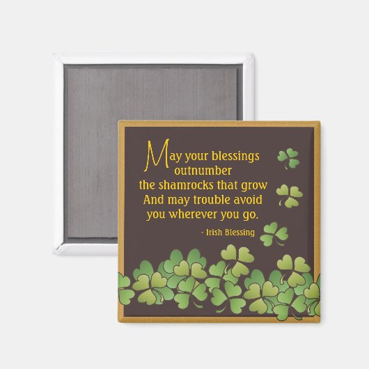 Ierse zegen & shamrocks magneet (Voorkant / Achterkant)