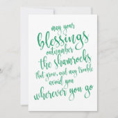 Ierse Zegen St. Patrick's Dag Feest Kaart (Voorkant)
