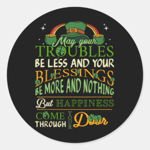 Ierse Zegen St. Patrick's Day Leprechaun Regenboog Ronde Sticker