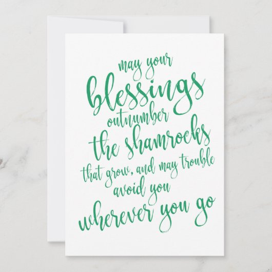 Ierse zegen St Patrick's Day Party Kaart (Voorkant)