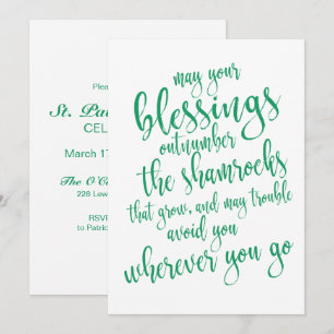Ierse zegen St Patrick's Day Party Kaart