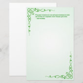 Ierse zegen St Patrick's Green Keltische vlechten  Briefpapier (Voorkant / Achterkant)