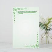 Ierse zegen St Patrick's Green Keltische vlechten  Briefpapier (Staand voorkant)