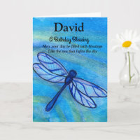 Ierse zegen Verjaardag Brave Blue Dragonfly