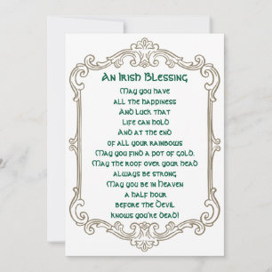 Ierse zegen Vintage St. Patrick's Day wenskaart Feestdagenkaart