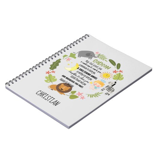 Ierse zegen voor GODSON jungle safari dieren Notitieboek (Linkerzijde)