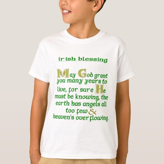 Ierse Zegen voor Lang Leven T-shirt (Voorkant)