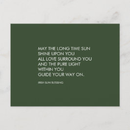 Ierse zegening Sage Green Stripe St Patrick's Day Briefkaart