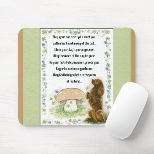 Ierse zegening van honden muismat (Met muis)