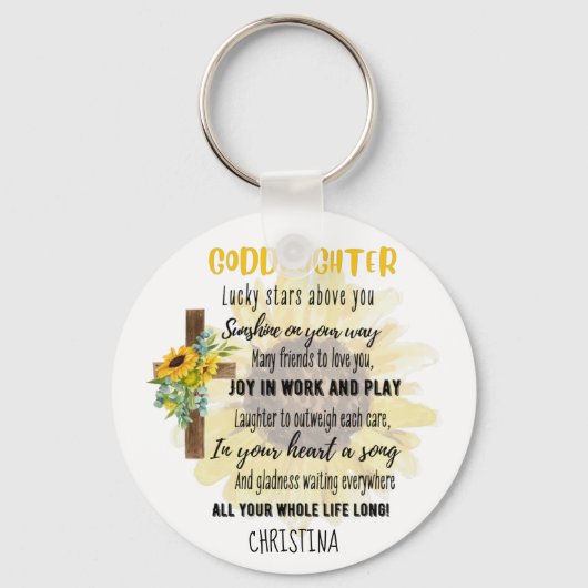 Ierse zegening voor GODDAUGHTER - persoonlijke cad Sleutelhanger (Voorkant)
