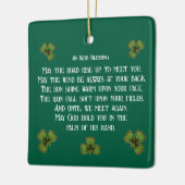 Ierse zegeningen en Shamrocks groene typografie Keramisch Ornament (Links)
