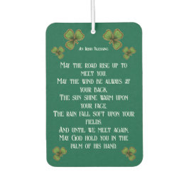 Ierse zegeningen en Shamrocks groene typografie Luchtverfrisser