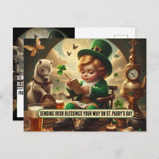 Ierse zegeningen op St. Paddy's Briefkaart (Voorkant / Achterkant)