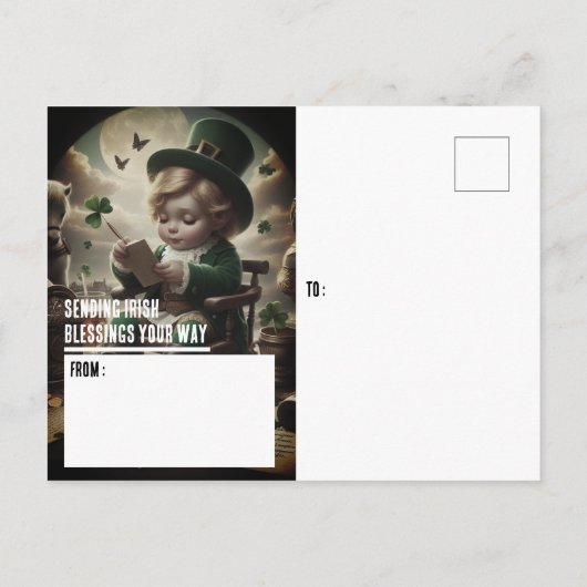 Ierse zegeningen op St. Paddy's Briefkaart (Achterkant)